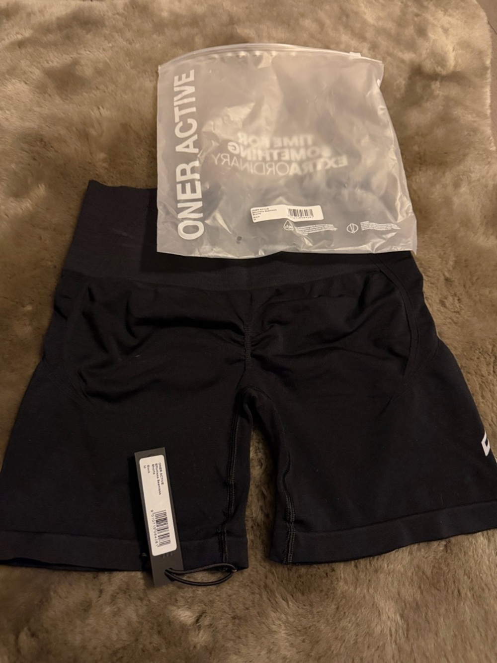 Oner Active Black High-Waist Bike Shorts - Picture 2 of 3